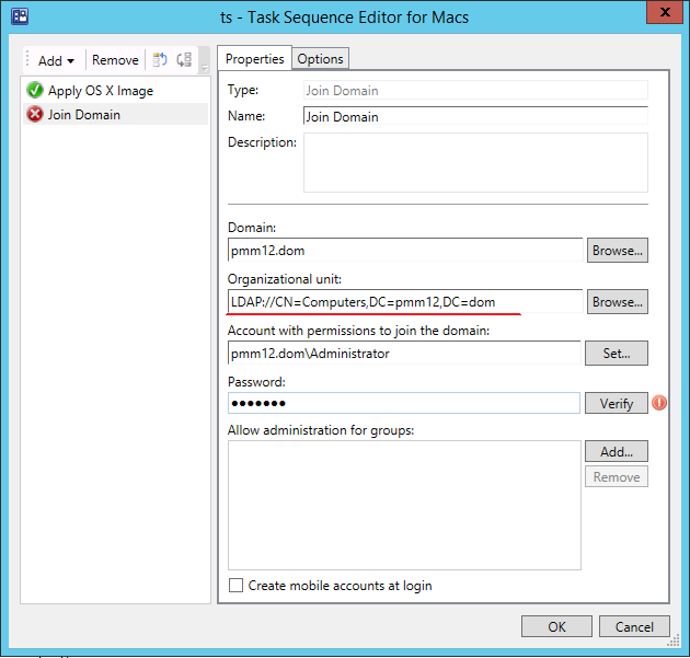 KB Parallels How to add a Mac to Organizational unit using Task Sequence